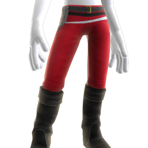 Hose mit Gürtel und Schärpe